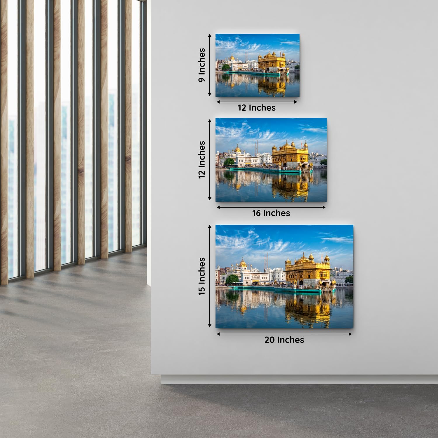 Chalk My Theme Golden Temple Wood Print Wall Art Home Decor, Living Room, Bedroom, Cafe, Room Painting For Wall Decoration -9 X